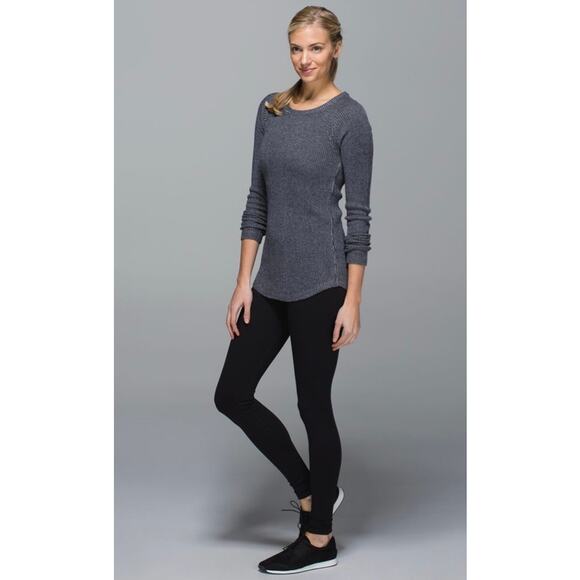 Lululemon Cabin Yogi Long Sleeve Boolux Sweater Inkwell Heather Gray Blue XS/ 2* - Picture 16 of 16